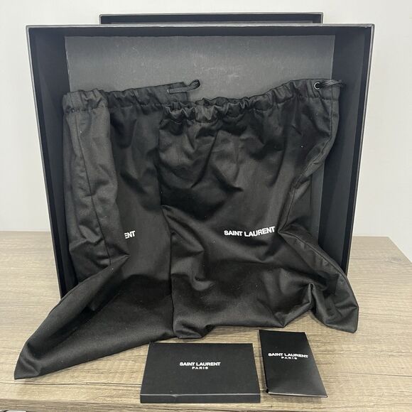 Saint Laurent Cassandra YSL Logo Sandals Black Size 42 Used - Picture 12 of 14